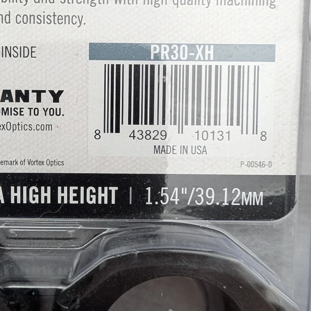 Vortex Pro Series Scope Rings 30mm Extra High Black Height Aluminum PR30-XH NEW